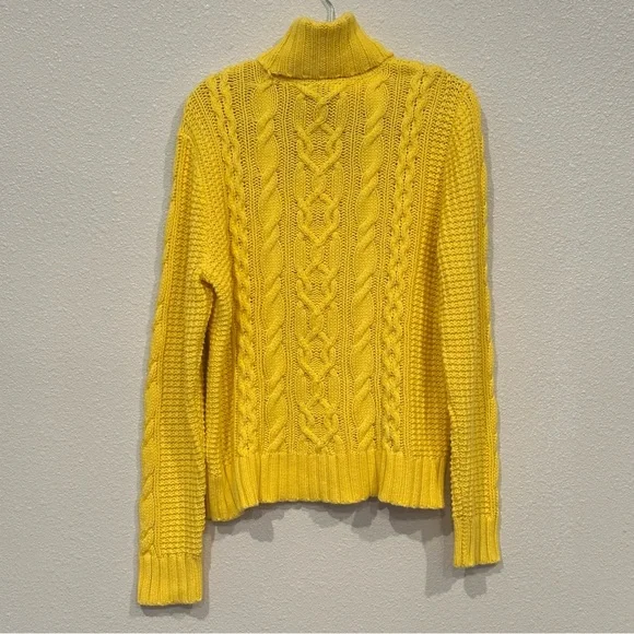 Ralph Lauren | LRL | Lauren Jeans Co.| Yellow Cable Knit Turtleneck Sweater - Picture 2 of 8